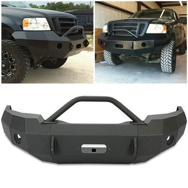 Kojem Front Bumper w/ Push Bar for 1997-2003 Ford F150 F-150 Heavy Duty Black Powder Coated Steel