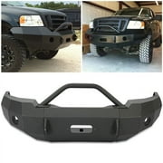 Kojem Front Bumper w/ Push Bar for 1997-2003 Ford F150 F-150 Heavy Duty Black Powder Coated Steel
