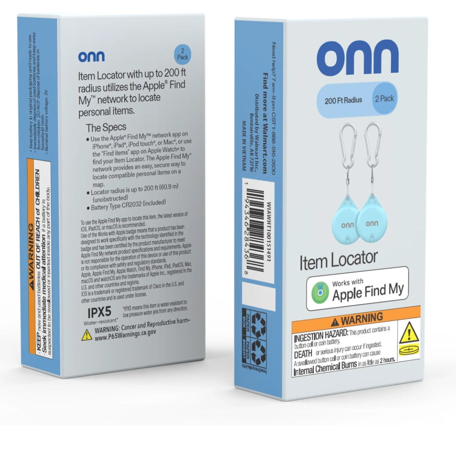 onn Wireless Item Locator 2-Pack