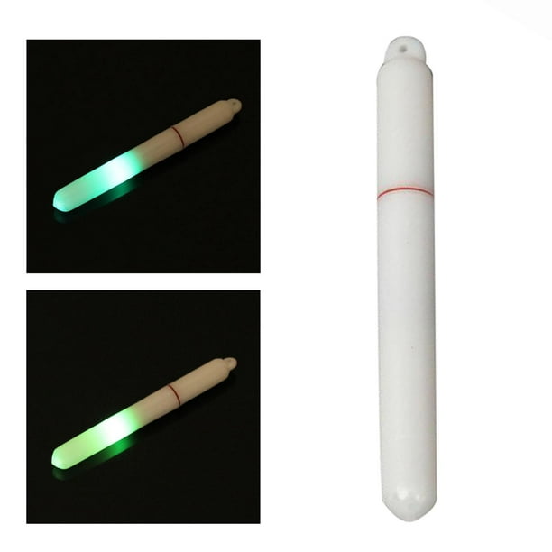 Dynwaveca 1 Piece Durable Fishing Rod Tip Glow Sticks Floats Glow Stick Night Fishing Light Fishing Green Fluorescent Electronic Light White 73mm