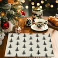 thumbnail image 4 of Snowman Trees Christmas Placemats, 12x18 Inch Seasonal Winter Xmas Holiday Washable Table Mats Set of 4, Thanksgiving Party Kitchen Dining Decoration (Christmas Day -13, 12‘’x18‘’), 4 of 5