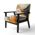 thumbnail image 3 of Designart "Mystic Spirals in Orange and Black I" Orange Abstract Spirals Upholstered Accent Chair - Modern Arm Chair For Bedroom, 3 of 5