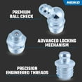 thumbnail image 5 of NEIKO 50467A Grease Fitting Assortment, 135 Piece, Metric, Straight & Angled Zerk Grease Fittings Kit, Zinc Plated A3 Steel, Angled Grease Guns, Mechanical Component Lubrication, M6-1, M8-1 & M10-1.5, 5 of 7