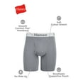 thumbnail image 6 of Hanes Men's Boxer Briefs Pack, Moisture-Wicking Cotton Blend Underwear 3-Pack, Odor-Control Boxer Briefs, 3-Pack, 6 of 9