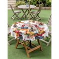 thumbnail image 3 of Outdoor Tablecloth with Umbrella Hole and Zipper, Thanksgiving Truck Round Table Cloth 60 Inch Waterproof Tablecloth, Autumn Maple Leaf Harvest Pumpkin Picnic Table Cover for Patio Camping, 3 of 7