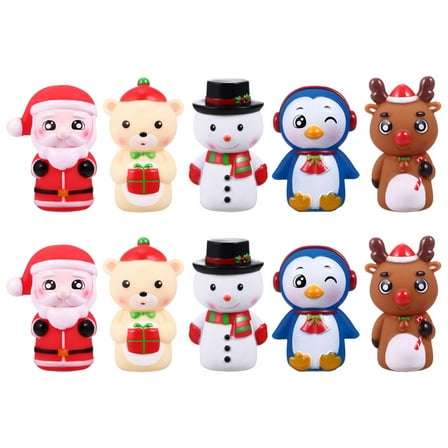 FRCOLOR 10Pcs Christmas Finger Puppets for Toddlers PVC Material for Storytelling and Play