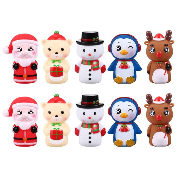 FRCOLOR 10Pcs Christmas Finger Puppets for Toddlers PVC Material for Storytelling and Play