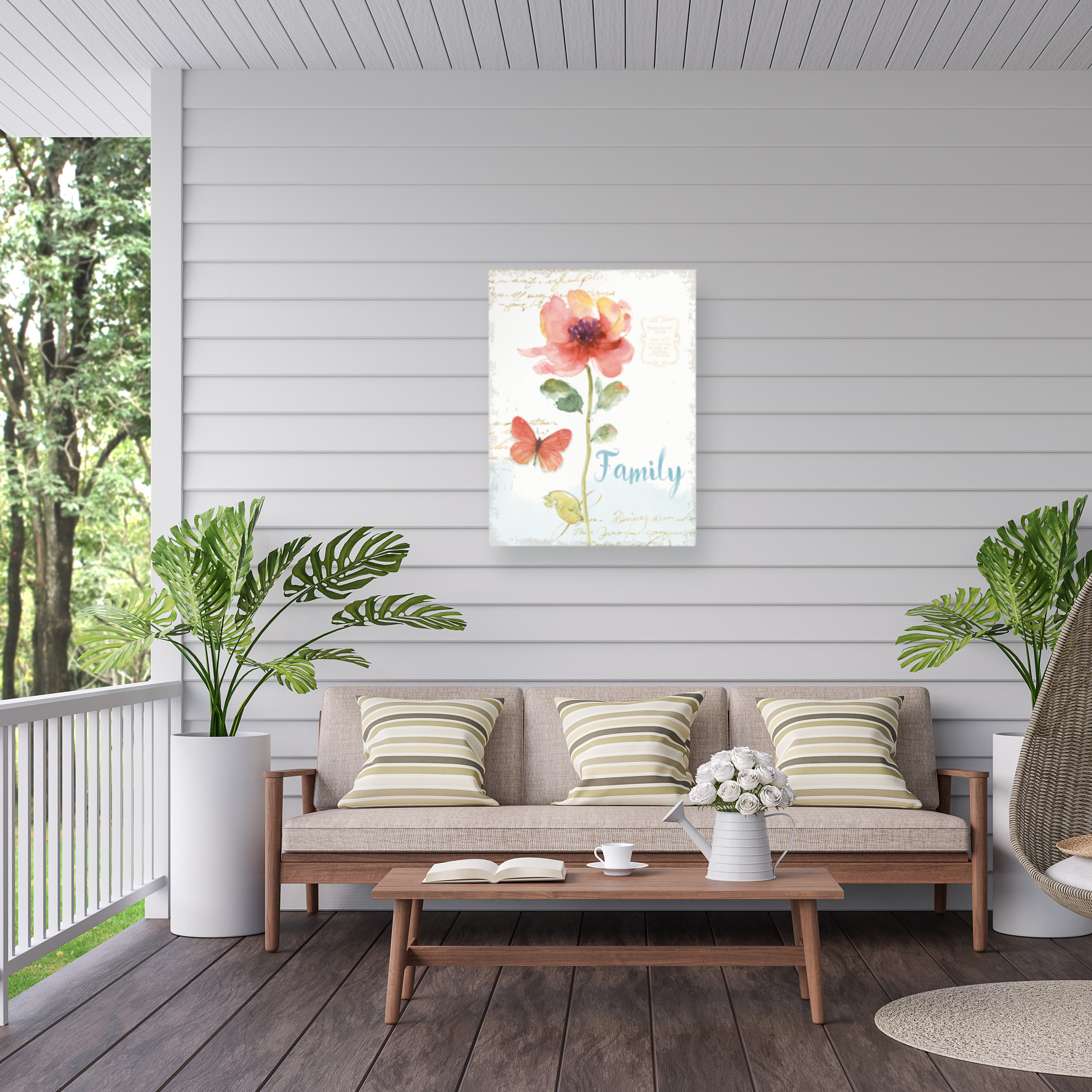Lisa Audit 'Rainbow Seeds Floral IX Family' Outdoor Canvas 32x24