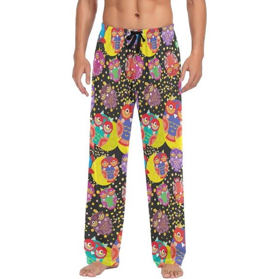 GZHJMY Owl Pajama Pants for Men, Lounge Pants Lightweight Men Pajama Bottoms with Drawstring Pockets, Christmas New Year Birthday Gifts, Medium
