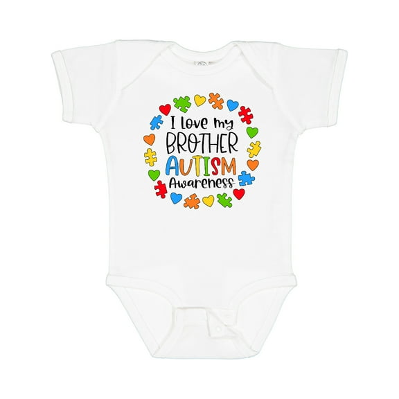 Inktastic I Love My Brother Autism Awareness Boys or Girls Baby Bodysuit