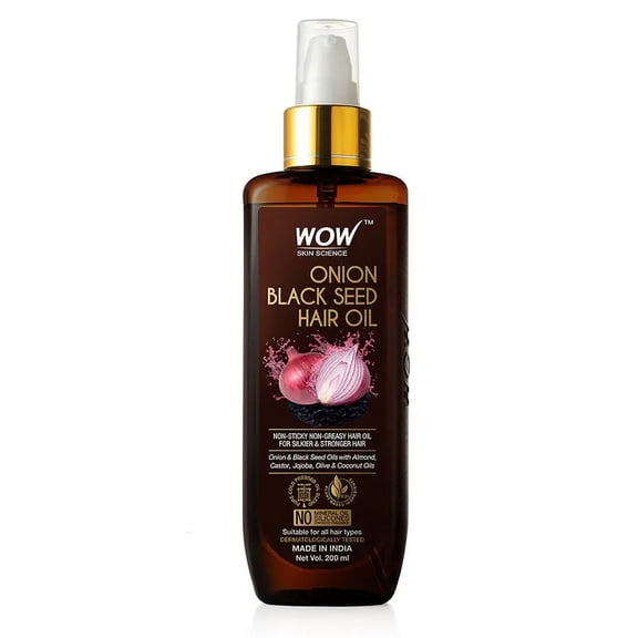 Wow Skin Science Onion Hair Oil for Hair Fall Control - With Black Seed Oil Extracts - 200 Ml