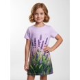 thumbnail image 5 of Girls Smooth Dress Casual Fit Short Sleeve Casual Chic Casual Dress Classic Cut for Kids Girls Age 5-13 Daily Wear, 5 of 6