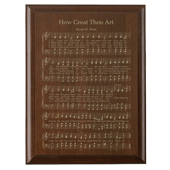Sheet Music Wall Art Decor Plaque 9x12 - How Great Thou Art