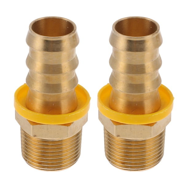 Conexiones de espiga de latón 7/8" 3/4"NPT con rosca macho para aire, agua, aceite, gas, combustible 2 piezas tono dorado