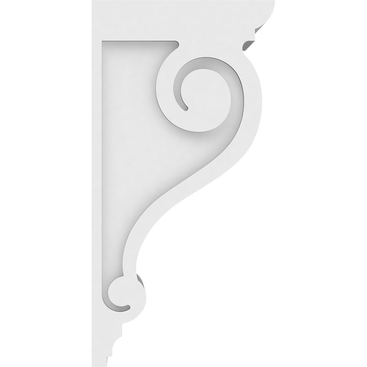 5"W x 10"D x 20"H Standard Scroll Architectural Grade PVC Corbel