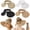 black, white, off-white, beige, variant on 4 Pack Foldable Sun Hat for Women, Wide Brim UPF Straw Hat with Ponytail Hole & Bow, Packable Floppy Beach Hat for Summer Travel Beach Pool