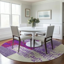 Addison Rugs Chantille Indoor/Outdoor Transitional Rectangles Lavender Washable Round Rug, 8' x 8'
