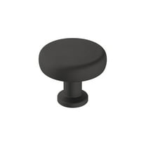 Amerock Factor 1-1/4 inch (32mm) Diameter Matte Black Cabinet Knob, 5 Pack
