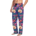 thumbnail image 2 of FORMRS Mens Pajama Pants with Pockets Cotton Sleepwear Lounge Bottoms Sizes S-2XL, Blooming Flowers Pattern, 2 of 7
