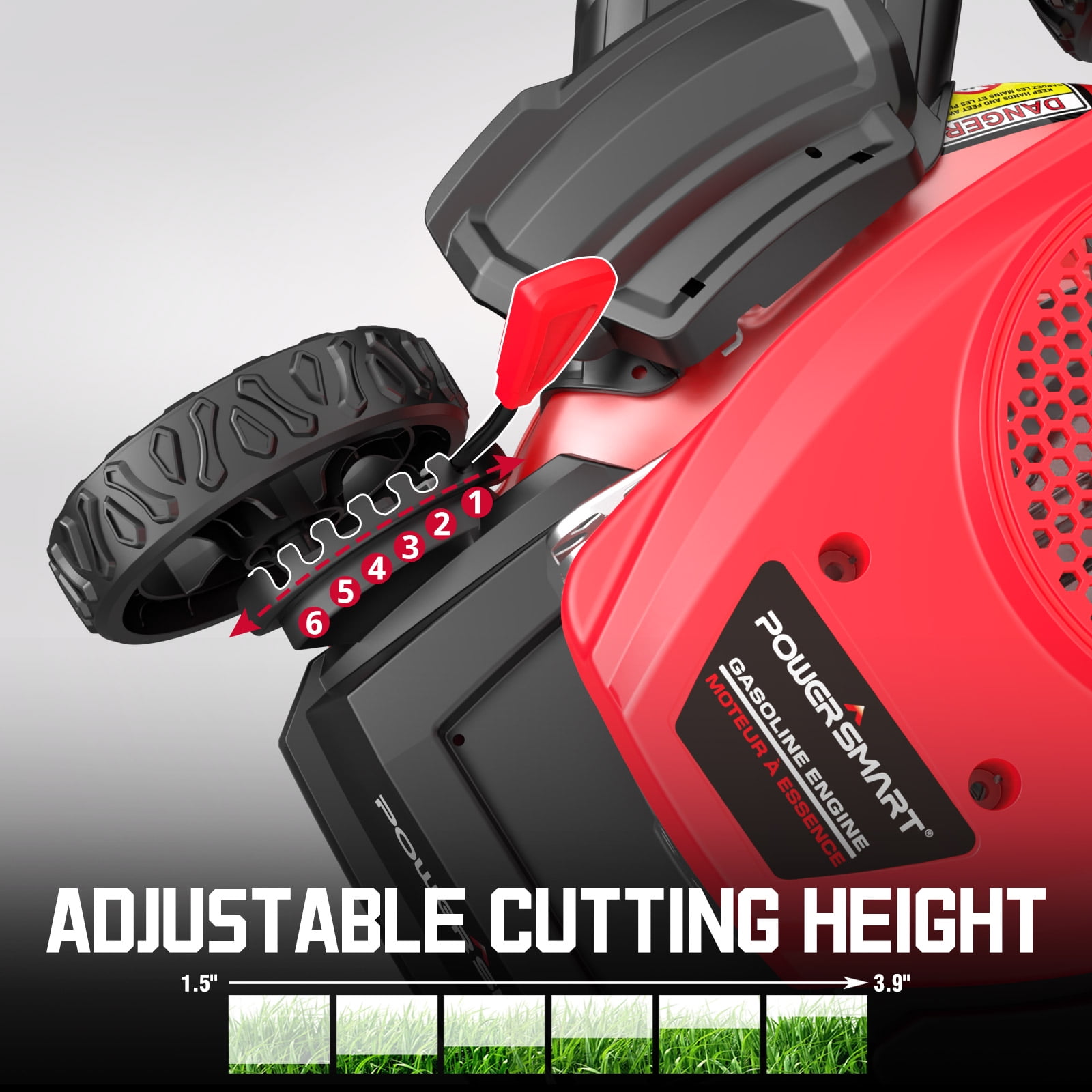 PowerSmart 18" 144CC Gas-Powered 3-in-1 Walk Behind Lawn Mower – Easy Start, Foldable, Ideal for Yards Up to 1/4 Acre