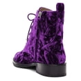 thumbnail image 3 of YDN Women Graceful Round Closed Toe Ankle Boots Suede Chunky Block Low Heels Lace Up Shorts Boots Office Winter Shoes Size 8.5 Purple, 3 of 5