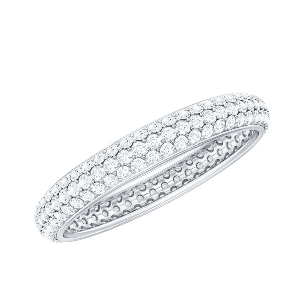 Rosec Jewels Cubic Zirconia Full Eternity Ring for Women, Anniversary Gift, 925 Sterling Silver, US 4.00