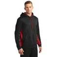 thumbnail image 4 of Sport Tek Adult Male Men Plain Long Sleeves Pullover Blk/Deep Red 4X-Large, 4 of 6