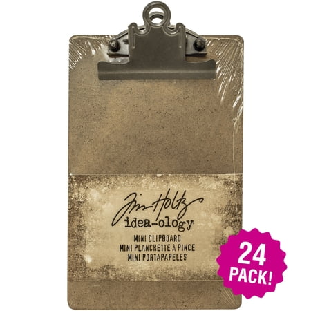 Multipack of 24 - Idea-Ology Mini Clipboard-Brown 4.5 X7.75