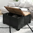 thumbnail image 3 of Merrick Lane Farmhouse Storage Coffee Table, Black/Rustic Oak, 3 of 12