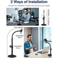 thumbnail image 4 of Tian Qi Webcam Stand Goose-Neck Mount Stand Upgraded Desktop Stand for Logitech Webcam C922 C930e C920S C920 C615 and Other Webcam with 1/4" Thread Black Black Black, 4 of 5