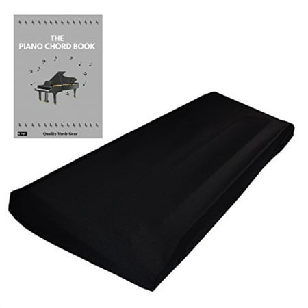 stretchable keyboard dust cover for 61 & 76 key-keyboard: best for all digital pianos & consoles - adjustable elastic cord; machine washable - free piano chords ebook -