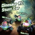 thumbnail image 4 of JoyStone Dinosaur RC Car for Kids, Remote Control Monster Truck with Mist Spray, Lights, Music, 2.4GHz All-Terrain RC Truck Toys for Boys and Girls 4-7, Green, 4 of 9
