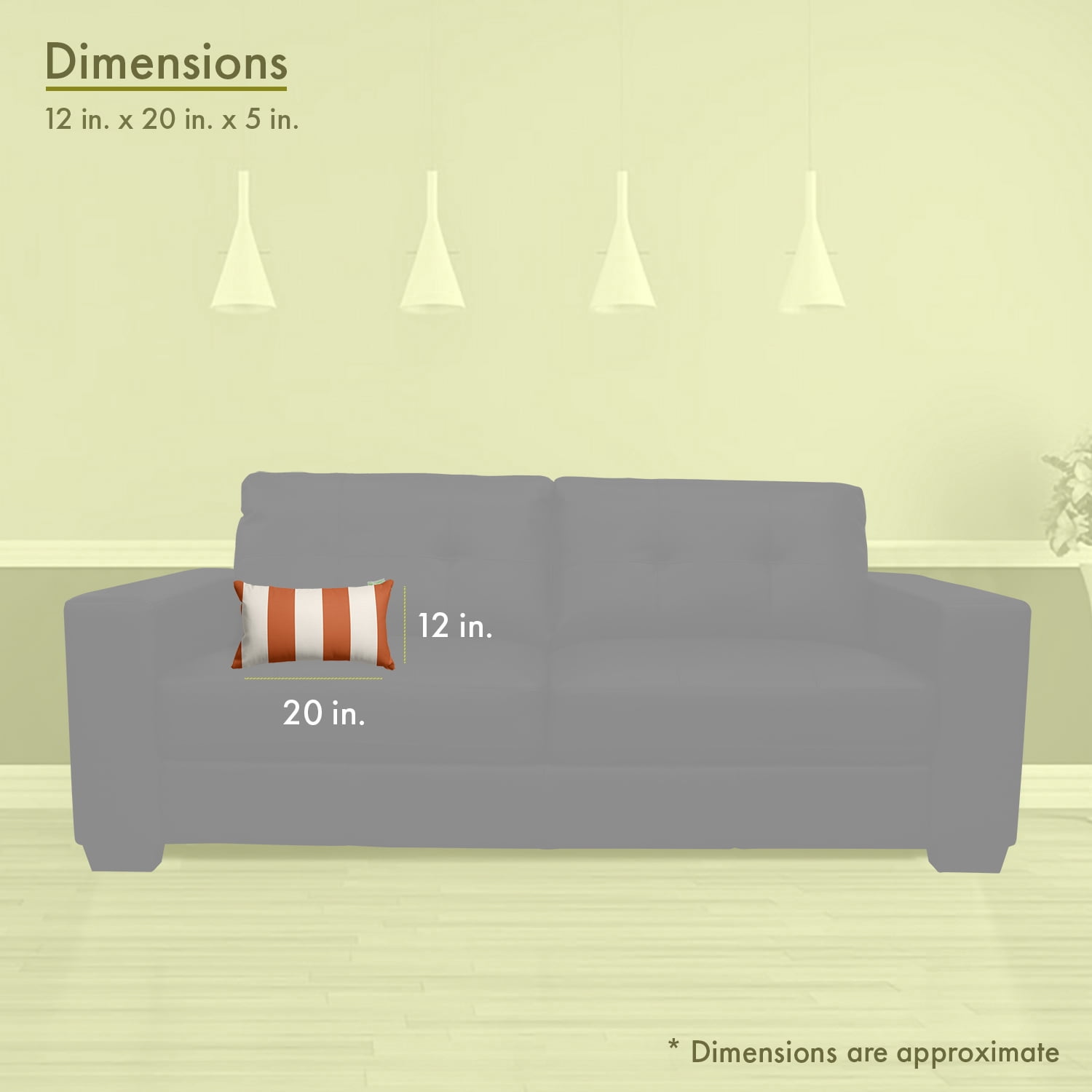 Majestic Home Goods Vertical Stripe Indoor Outdoor Small Decorative Throw Pillow