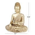 thumbnail image 4 of 6" x 8" Gold Polystone Meditating Buddha Sculpture with Engraved Carvings and Relief Detailing, by DecMode, 4 of 9