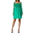 thumbnail image 3 of SAYOO Vestido casual femenino, cuello cuadrado de color sólido de verano, manga larga, S / M / L / XL SAYOO  moda, 3 of 9