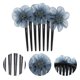 thumbnail image 3 of Ofertas Únicas 1 Pc Peine Lateral Floral Duradero para Mujeres para Fiestas Tela Plástica Azul Gris, 3 of 4