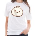 thumbnail image 3 of Cartoon Dumpling Graphic Design Unisex Lane Seven Ring Spun Combed Cotton Short - White XL, 3 of 4