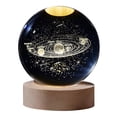 thumbnail image 4 of 3D Galaxy Crystal Ball Lamp Lasers Engraving Night Light with Wooden Base for Bedroom Decor, Holiday Gifts, 4 of 5