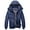 Dark Blue, variant on Women's And Mens Autumn And Winter Fashion Casual Solid Color Zipper Pocket Padded Jacket Coat Insulated Women Jacket Hunker down Jacket Jacket Womens Fashion Lightweight Ladies Jackets Womens Coats