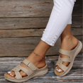 thumbnail image 1 of Sandalias de cuña con punta abierta y correas cruzadas para mujer Zapatos casuales de playa de verano Zapatillas/39/Caqui Afortunado Sencillez, 1 of 4