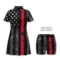 thumbnail image 6 of UorisanigoAmerican Flag Matching Couple Outfits Golf Shirts for Men Short Sleeve Dry Fit Casual Tennis Shirts and Womens Golf Dress with Shorts Short Sleeve Workout Athletic Dress, 6 of 8