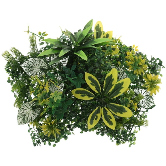 OFFIGAM Plastic Grass Wall Panels 2Pcs Green for Patio Grass Wall Outdoor Privacy Screen Weatherproof Cover