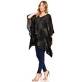 thumbnail image 3 of Sakkas Adalwin Third Tie Dye Desert Sun Circle Ponch Tunic Top Blouse W/Embroidery - 42-Black - One Size, 3 of 5