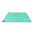thumbnail image 2 of Ahgly Company Machine Washable Indoor Rectangle Oriental Turquoise Blue Traditional Area Rugs, 6' x 9', 2 of 4