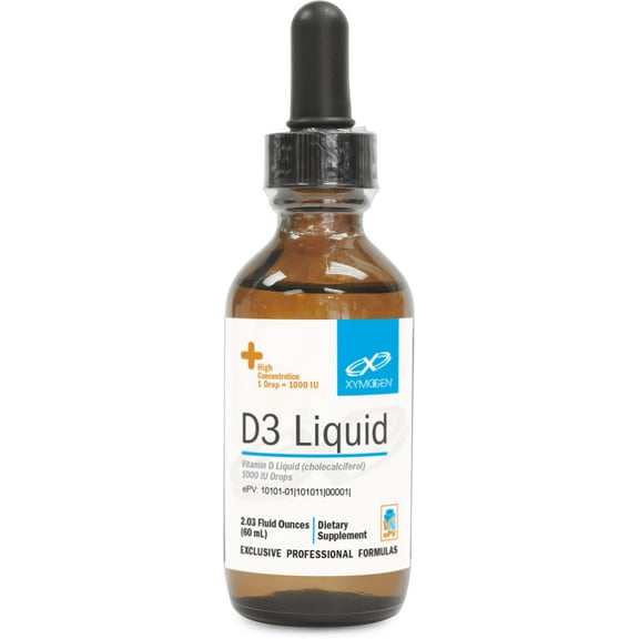 XYMOGEN D3 Liquid - Liquid Vitamin D Drops with Vitamin D3 to Support Immune Health, Bone   Heart Health - 1000 IU VIT D per Drop - Micro-Emulsified for Enhanced Absorption (2.03 oz / 1500 Servings)