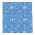 thumbnail image 2 of Ambesonne Eye Chart Shower Curtain, Hand Drawn Items Motif, 69"Wx75"L, Azure Blue and White, 2 of 4