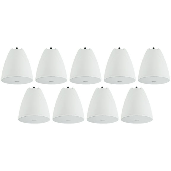 9) Rockville PEN-65T White 6.5" 70V Hanging Pendant Speakers For Office/Bar/Cafe