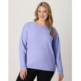 thumbnail image 5 of Hanes EcoSmart Women's Fleece Sweatshirt, V-Notch Peri Blue M, 5 of 6