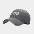 thumbnail image 2 of WEIYLL Womens Men Baseball Cap Papa Letter Embroidered Sports Block Grey Beach Hats One Size, 2 of 5