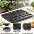 thumbnail image 6 of GPED 2 Pack Muffin Pan for Baking, 24-Cup Nonstick Mini Cupcake Pan, 14" x 10.5" x 1.5" with 1.8" Cups, for Muffins, Cupcakes, Brownies, Cheesecake, Carbon Steel, Easy Clean, Oven Safe, 6 of 7